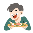 پیش‌نمایش فایل a-man-holding-a-plate-of-breakfast-9382149 از پک خوراک خوها نیم تنه