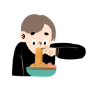 پیش‌نمایش فایل man-eating-noodles-9382150 از پک خوراک خوها نیم تنه