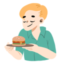 پیش‌نمایش فایل man-holding-a-plate-of-burger-9382153 از پک خوراک خوها نیم تنه