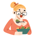پیش‌نمایش فایل woman-eating-salad-9382154 از پک خوراک خوها نیم تنه