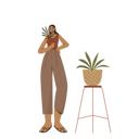 پیش‌نمایش فایل boho-girl-holding-a-plant-9368930 از پک استودیوی بوهمی زن مد روز