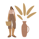 پیش‌نمایش فایل boho-girl-next-to-big-vase-holding-a-handbag-9368928 از پک استودیوی بوهمی زن مد روز