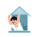 پیش‌نمایش فایل boy-in-house-frame-11078007 از پک شخصیت کودکان و آنفولانزا