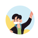 پیش‌نمایش فایل boy-with-mask-in-circle-frame-11078004 از پک شخصیت کودکان و آنفولانزا