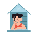 پیش‌نمایش فایل girl-in-house-frame-11078008 از پک شخصیت کودکان و آنفولانزا