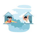 پیش‌نمایش فایل boy-and-girl-sending-message-11081916 از پک کودکان و آنفولانزا