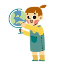 پیش‌نمایش فایل girl-with-globe-11081987 از پک کودک شاد