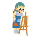 پیش‌نمایش فایل little-girl-doing-painting-11081991 از پک کودک شاد