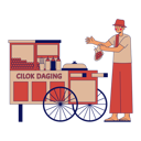 پیش‌نمایش فایل cilok-daging-street-vendor-11283320 از پک دستفروش خیابانی مدرسه اندونزیایی