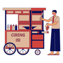 پیش‌نمایش فایل cireng-isi-street-vendor-11283323 از پک دستفروش خیابانی مدرسه اندونزیایی