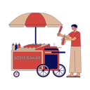 پیش‌نمایش فایل sosis-bakar-street-vendor-11280216 از پک فروشنده تاجیل رمضان
