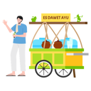 پیش‌نمایش فایل es-dawet-ayu-street-vendor-11327882 از پک دستفروش خیابانی اندونزیایی رنگارنگ