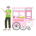 پیش‌نمایش فایل es-doger-street-vendor-11327880 از پک دستفروش خیابانی اندونزیایی رنگارنگ
