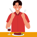 پیش‌نمایش فایل male-eating-steak-11611873 از پک افراد در حال خوردن غذای خوشمزه