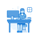 پیش‌نمایش فایل employee-working-on-desk-2 از پک کاوش
