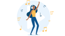 پیش‌نمایش فایل girl-enjoying-music-2061901 از پک جشن