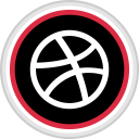پیش‌نمایش فایل dribbble-108 از پک رنگ گرد رسانه اجتماعی