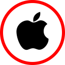 پیش‌نمایش فایل apple-614 از پک مسطح قرمز رسانه اجتماعی