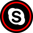 پیش‌نمایش فایل skype-124 از پک مسطح قرمز رسانه اجتماعی