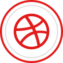 پیش‌نمایش فایل dribbble-119 از پک رسانه های اجتماعی