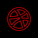 پیش‌نمایش فایل dribbble-126 از پک مربعی سیاه رسانه اجتماعی