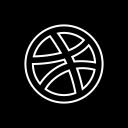 پیش‌نمایش فایل dribbble-127 از پک مربعی سیاه رسانه اجتماعی