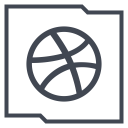 پیش‌نمایش فایل dribbble-129 از پک شبکه های اجتماعی خطی