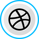 پیش‌نمایش فایل dribbble-132 از پک دایره آبی شبکه های اجتماعی