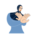 پیش‌نمایش فایل eastern-woman-wearing-hijab-gesturing-break-the-bias-5179505 از پک شکستن تعصب