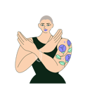 پیش‌نمایش فایل woman-with-a-shaved-head-and-tattoo-gesturing-break-the-bias-5179451 از پک شکستن تعصب