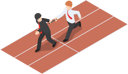 پیش‌نمایش فایل businessman-passing-baton-to-colleague-in-relay-race-5374781 از پک کسب‌وکار ایزومتریک