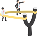 پیش‌نمایش فایل businessman-preparing-to-fly-by-y-shaped-slingshot-catapult-5374782 از پک کسب‌وکار ایزومتریک