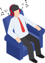 پیش‌نمایش فایل businessman-resting-at-sofa-and-listening-music-5374783 از پک کسب‌وکار ایزومتریک