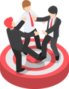 پیش‌نمایش فایل businessmen-fighting-for-standing-on-the-target-5374787 از پک کسب‌وکار ایزومتریک