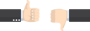 پیش‌نمایش فایل positive-and-negative-thumbs-gesture-5371733 از پک امور مالی کسب‌وکار و فناوری
