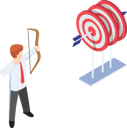 پیش‌نمایش فایل businessman-shooting-directly-at-target-5436642 از پک مجموعه مفهوم کسب‌وکار ایزومتریک