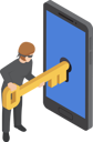 پیش‌نمایش فایل hacker-stealing-user-information-5436650 از پک مجموعه مفهوم کسب‌وکار ایزومتریک