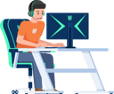 پیش‌نمایش فایل young-gamer-playing-game-on-desktop-computer-5581618 از پک کسب و کار و مالی