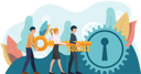 پیش‌نمایش فایل business-team-with-success-key-5618180 از پک موفقیت کسب وکار