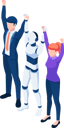 پیش‌نمایش فایل business-people-and-ai-robot-teamwork-5632009 از پک مجموعه مفهوم کسب‌وکار ایزومتریک