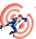 پیش‌نمایش فایل businessman-dashing-through-and-breaking-target-5690705 از پک مجموعه مفهوم کسب‌وکار ایزومتریک
