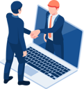 پیش‌نمایش فایل businessmen-having-online-agreement-5690692 از پک مجموعه مفهوم کسب‌وکار ایزومتریک