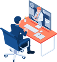 پیش‌نمایش فایل online-medical-consultation-5690691 از پک مجموعه مفهوم کسب‌وکار ایزومتریک