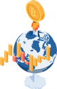 پیش‌نمایش فایل bitcoin-price-growth-5799559 از پک مجموعه مفهوم کسب‌وکار ایزومتریک