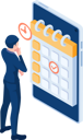 پیش‌نمایش فایل businessman-checking-business-appointments-in-calendar-application-5799560 از پک مجموعه مفهوم کسب‌وکار ایزومتریک