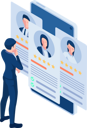 پیش‌نمایش فایل businessman-looking-at-resume-5799563 از پک مجموعه مفهوم کسب‌وکار ایزومتریک
