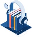 پیش‌نمایش فایل audio-book-5808139 از پک مجموعه مفهوم کسب‌وکار ایزومتریک