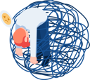 پیش‌نمایش فایل businessman-stuck-in-messy-tangled-line-5864252 از پک فعالیت کسب‌وکار