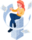 پیش‌نمایش فایل woman-writing-and-sitting-on-document-stack-5950804 از پک کسب و کار
