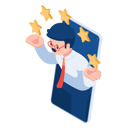 پیش‌نمایش فایل businessman-with-five-star-rating-7117341 از پک کسب و کار